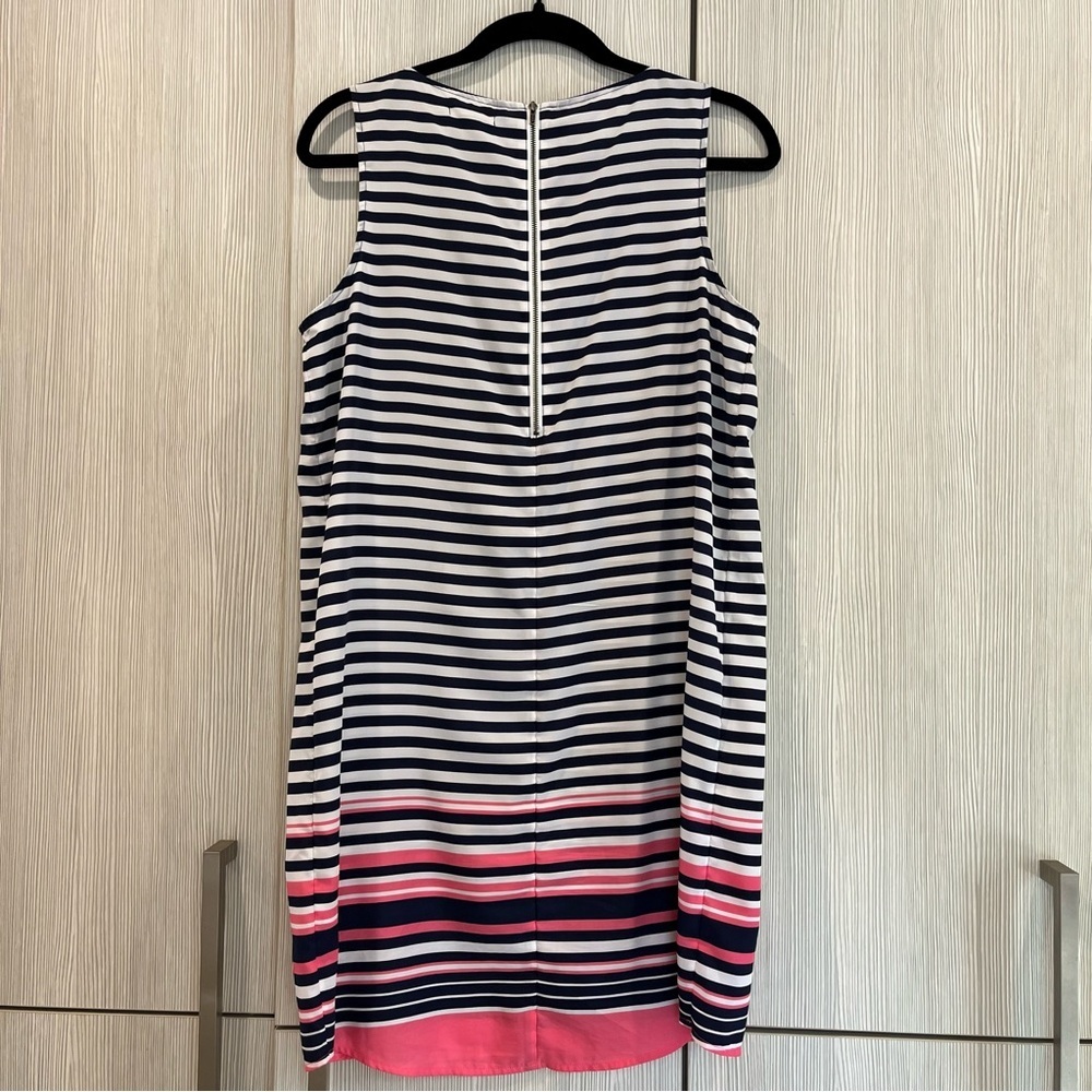 NEW Caslon | Mini‎ Shift Dress | Blue, White Pink Stripes | Women's Size Small - Picture 2 of 11